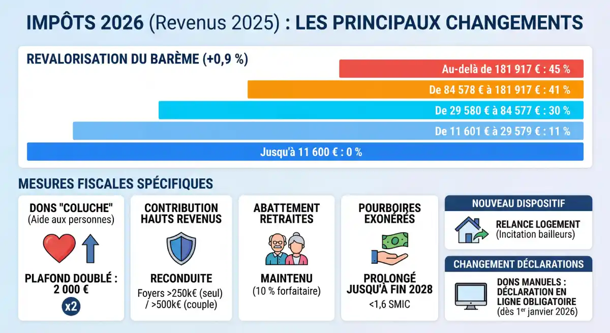 Impôts 2026 : barème, dates et nouveautés